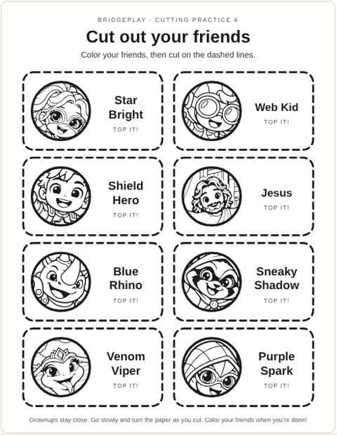 Friend cards to cut out